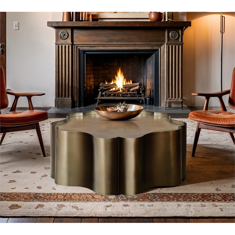 Meridian Furniture Eloise Brass Iron Coffee Table