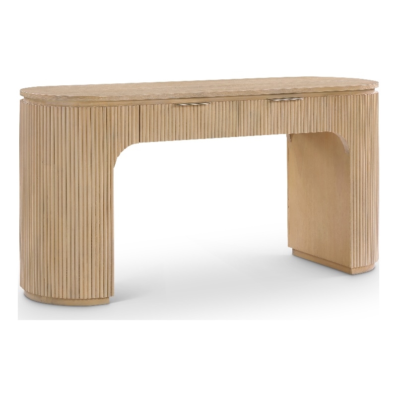 Meridian Furniture Astrid Natural Rubberwood Oak Veneer Desk