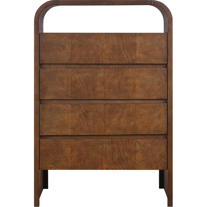 Meridian Furniture Giada Brown Oak And Ash Burl Veneer Chest