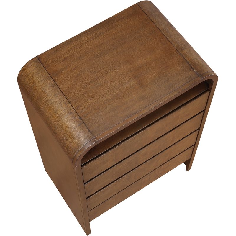 Meridian Furniture Giada Brown Oak And Ash Burl Veneer Chest