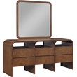 Meridian Furniture Giada Brown Oak And Ash Burl Veneer Mirror