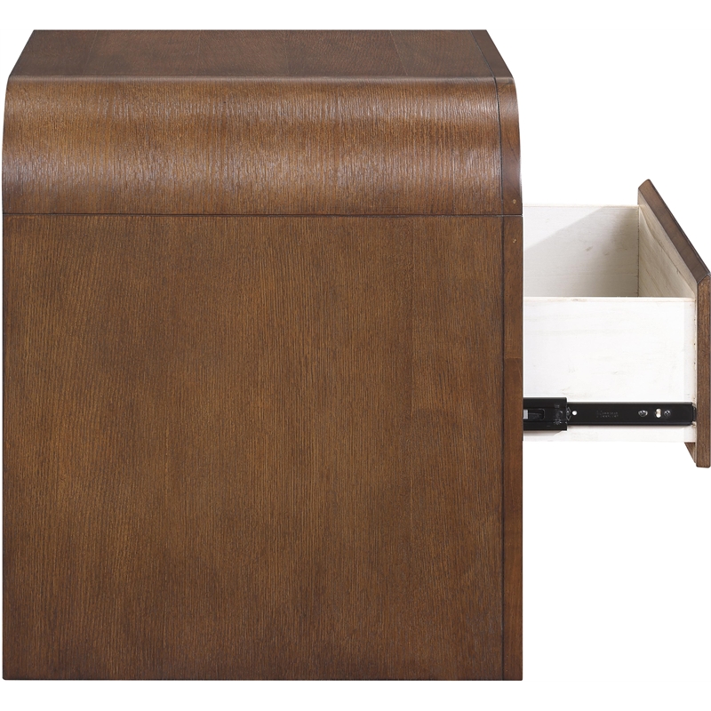 Meridian Furniture Giada Brown Oak And Ash Burl Veneer Night Stand