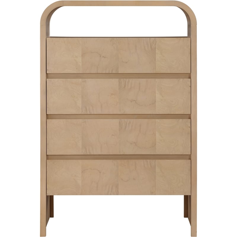 Meridian Furniture Giada Natural Oak And Ash Burl Veneer Chest
