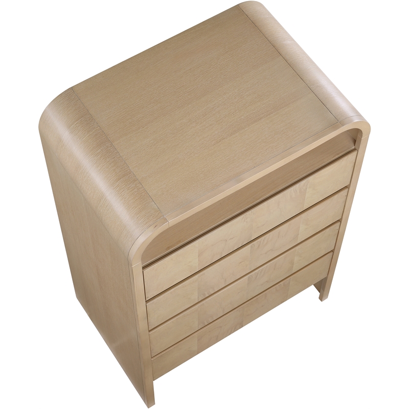 Meridian Furniture Giada Natural Oak And Ash Burl Veneer Chest