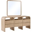 Meridian Furniture Giada Natural Oak And Ash Burl Veneer Mirror