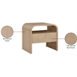 Meridian Furniture Giada Natural Oak And Ash Burl Veneer Night Stand