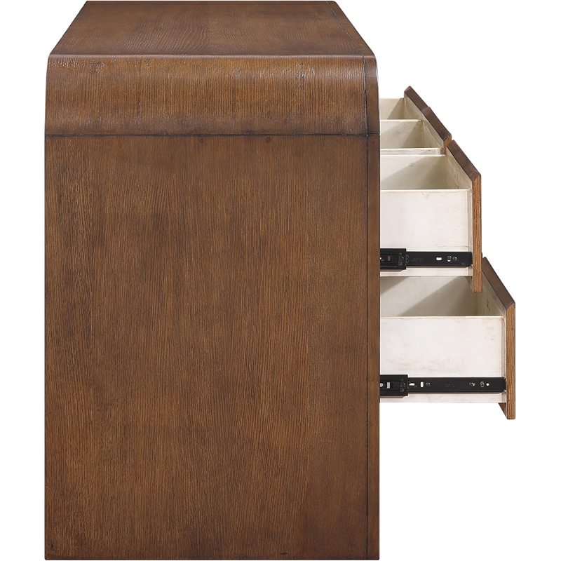 Meridian Furniture Giada Brown Oak And Ash Burl Veneer Dresser