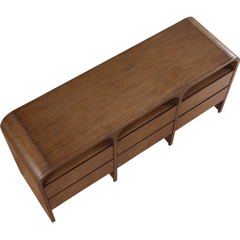 Meridian Furniture Giada Brown Oak And Ash Burl Veneer Dresser