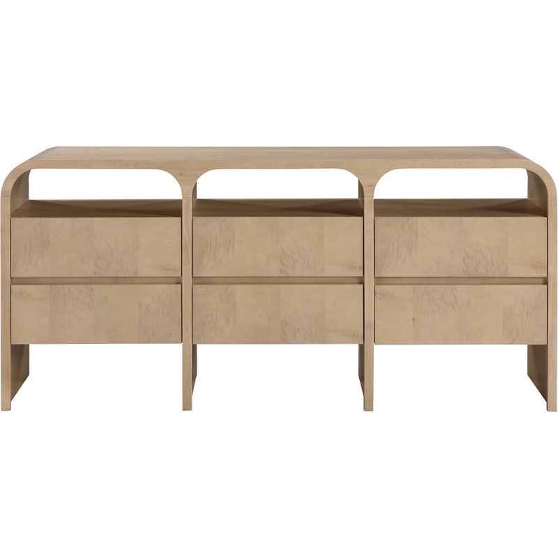 Meridian Furniture Giada Natural Oak And Ash Burl Veneer Dresser