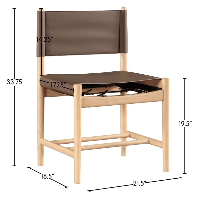Meridian Furniture Rawlins Brown Vegan Leather Dining Chair (Set of 2)