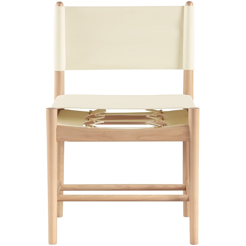 Meridian Furniture Rawlins Cream Vegan Leather Dining Chair (Set of 2)