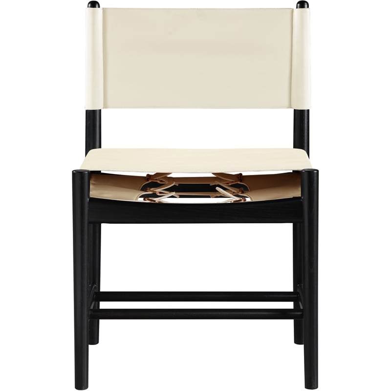 Meridian Furniture Rawlins Cream Vegan Leather Dining Chair (Set of 2)