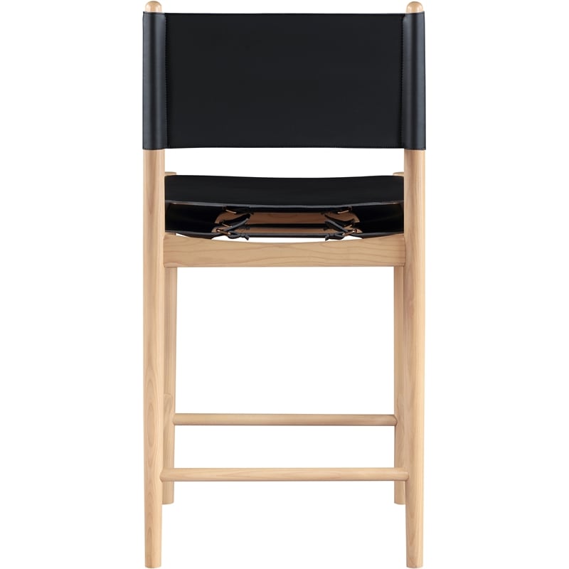 Meridian Furniture Rawlins Black Vegan Leather Upholstered Counter Stool