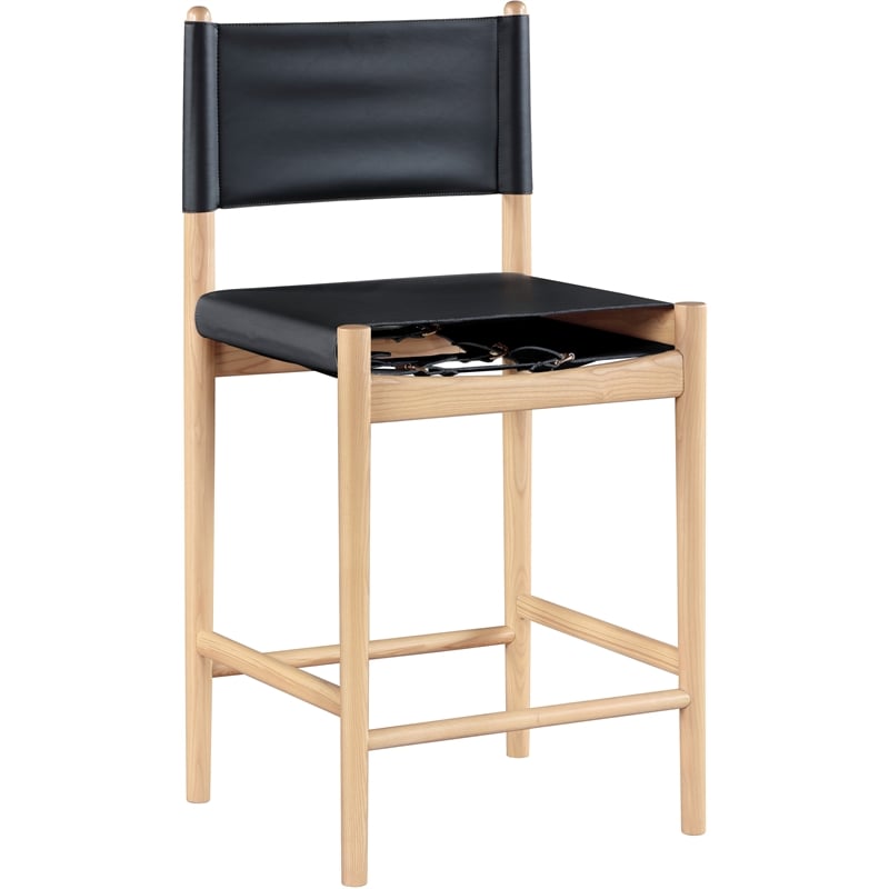 Meridian Furniture Rawlins Black Vegan Leather Upholstered Counter Stool