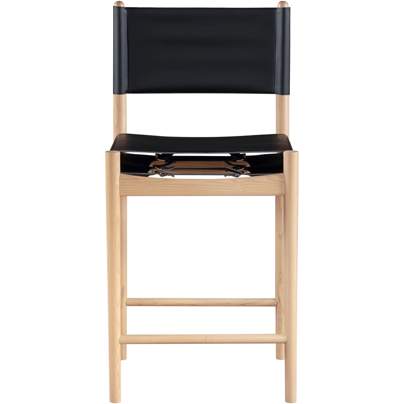 Meridian Furniture Rawlins Black Vegan Leather Upholstered Counter Stool