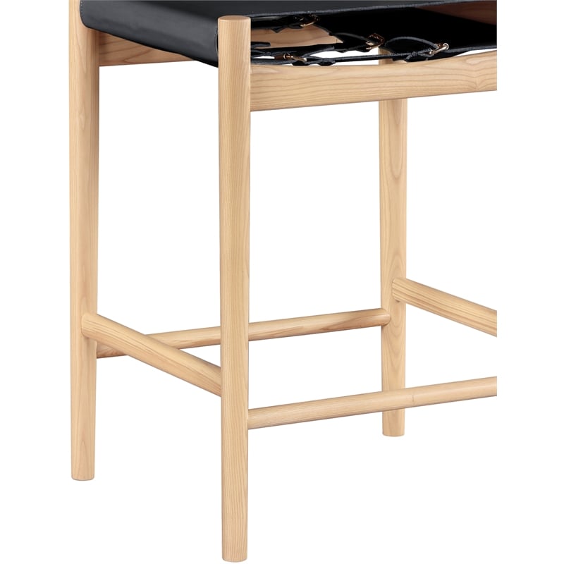 Meridian Furniture Rawlins Black Vegan Leather Upholstered Counter Stool
