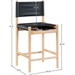 Meridian Furniture Rawlins Black Vegan Leather Upholstered Counter Stool