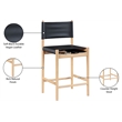 Meridian Furniture Rawlins Black Vegan Leather Upholstered Counter Stool