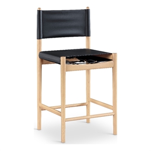 Meridian Furniture Rawlins Black Vegan Leather Upholstered Counter Stool