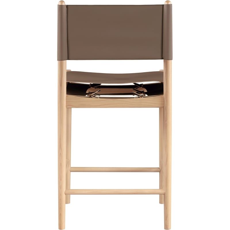 Meridian Furniture Rawlins Brown Vegan Leather Upholstered Counter Stool