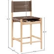 Meridian Furniture Rawlins Brown Vegan Leather Upholstered Counter Stool