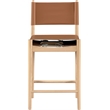 Meridian Furniture Rawlins Cognac Vegan Leather Upholstered Counter Stool