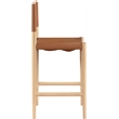Meridian Furniture Rawlins Cognac Vegan Leather Upholstered Counter Stool