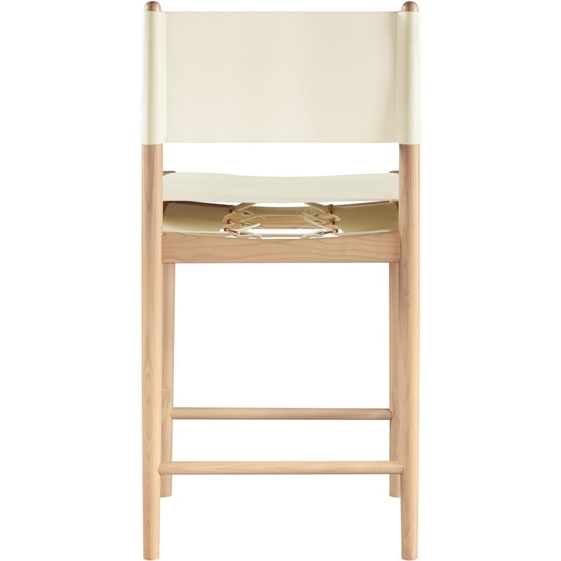 Meridian Furniture Rawlins Cream Vegan Leather Upholstered Counter Stool