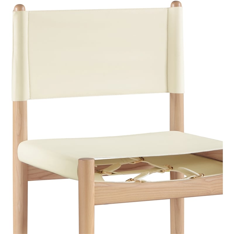 Meridian Furniture Rawlins Cream Vegan Leather Upholstered Counter Stool