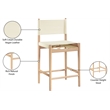 Meridian Furniture Rawlins Cream Vegan Leather Upholstered Counter Stool
