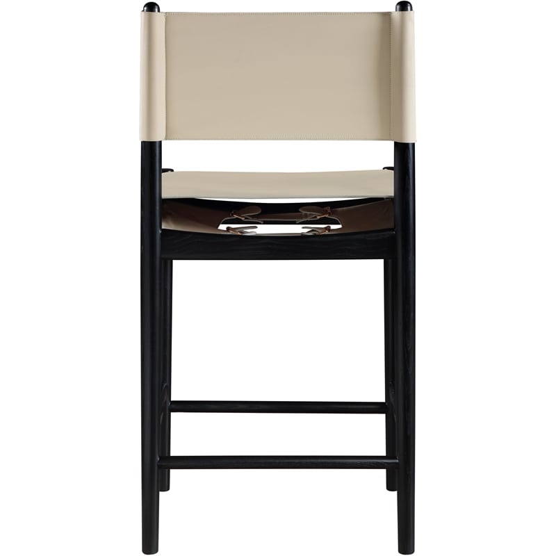 Meridian Furniture Rawlins Beige Vegan Leather Upholstered Counter Stool