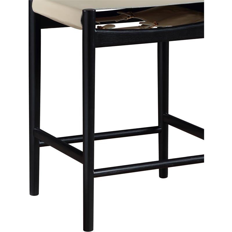 Meridian Furniture Rawlins Beige Vegan Leather Upholstered Counter Stool