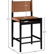 Meridian Furniture Rawlins Cognac Vegan Leather Upholstered Counter Stool