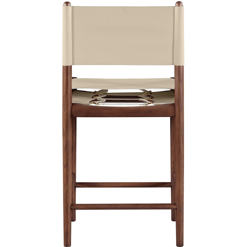 Meridian Furniture Rawlins Beige Vegan Leather Upholstered Counter Stool