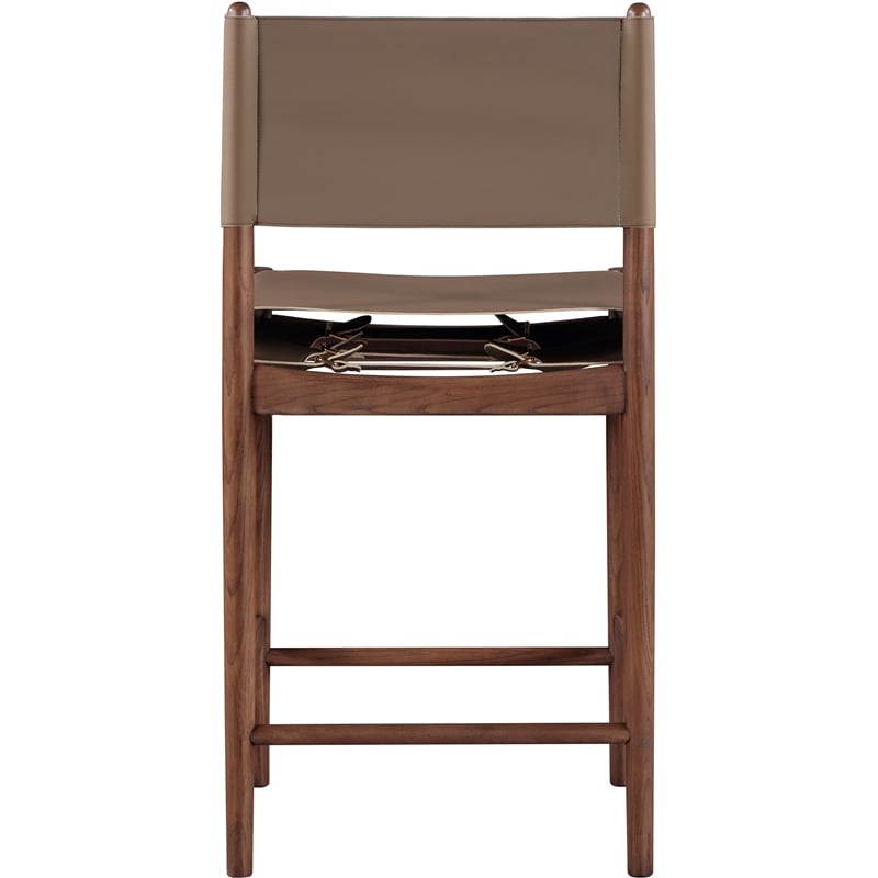 Meridian Furniture Rawlins Brown Vegan Leather Upholstered Counter Stool
