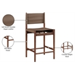 Meridian Furniture Rawlins Brown Vegan Leather Upholstered Counter Stool