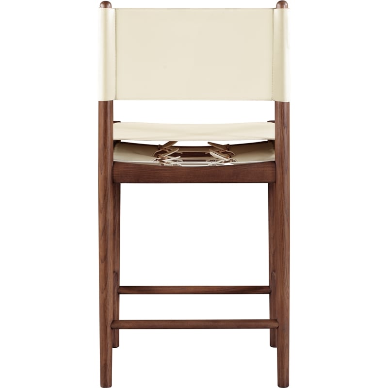 Meridian Furniture Rawlins Cream Vegan Leather Upholstered Counter Stool