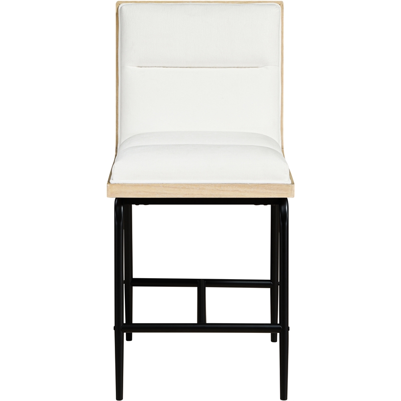 Meridian Furniture Viceroy Cream Fabric Upholstered Counter Stool (Set of 2)