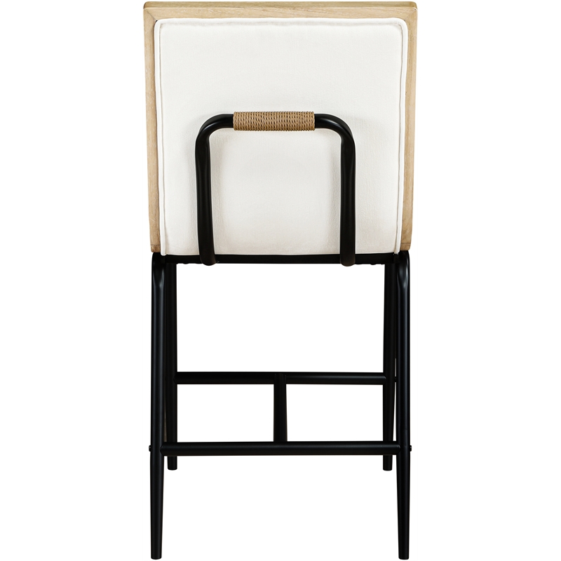 Meridian Furniture Viceroy Cream Fabric Upholstered Counter Stool (Set of 2)
