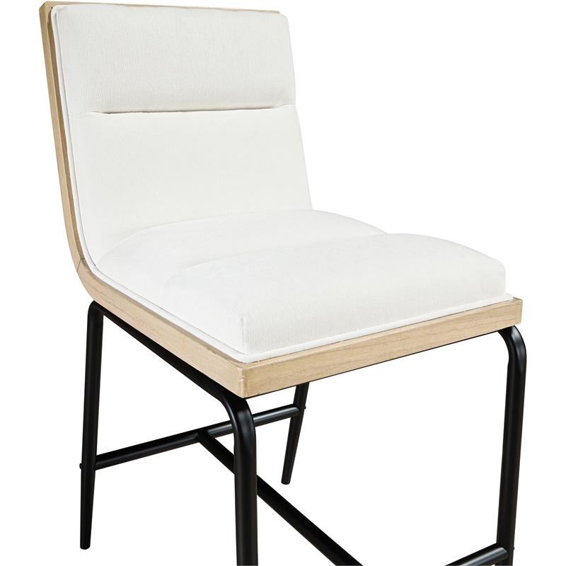 Meridian Furniture Viceroy Cream Fabric Upholstered Counter Stool (Set of 2)