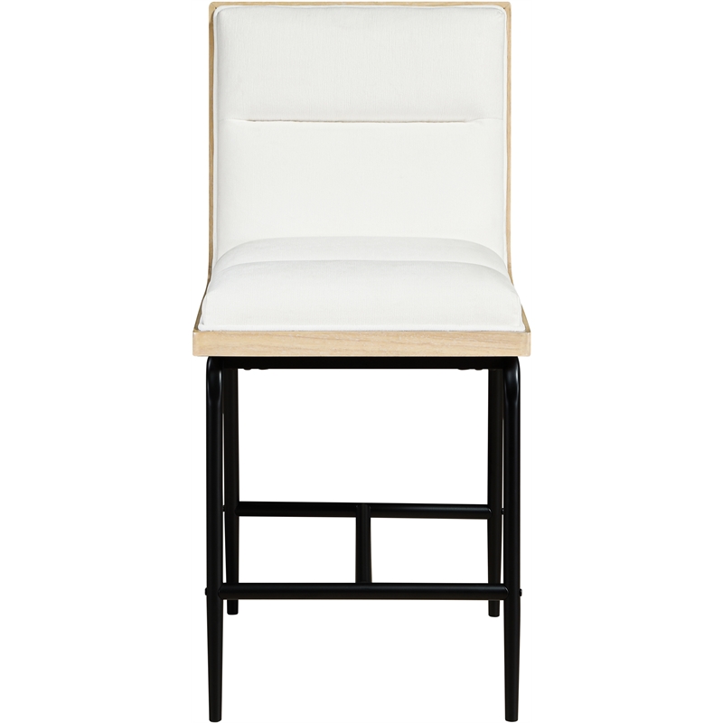Meridian Furniture Viceroy Cream Fabric Upholstered Counter Stool (Set of 2)