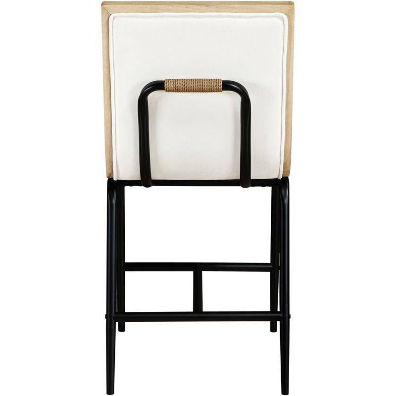 Meridian Furniture Viceroy Cream Fabric Upholstered Counter Stool (Set of 2)