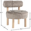 Meridian Furniture Ambre Beige Vegan Shearling Fabric Upholstered Accent Chair