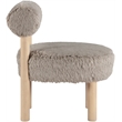 Meridian Furniture Ambre Beige Vegan Shearling Fabric Upholstered Accent Chair