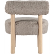 Meridian Furniture Ambre Beige Vegan Shearling Fabric Upholstered Accent Chair