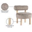 Meridian Furniture Ambre Beige Vegan Shearling Fabric Upholstered Accent Chair