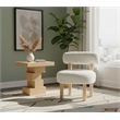 Meridian Furniture Ambre Cream Vegan Shearling Fabric Upholstered Accent Chair