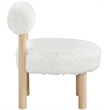 Meridian Furniture Ambre Cream Vegan Shearling Fabric Upholstered Accent Chair