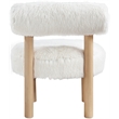 Meridian Furniture Ambre Cream Vegan Shearling Fabric Upholstered Accent Chair