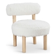 Meridian Furniture Ambre Cream Vegan Shearling Fabric Upholstered Accent Chair